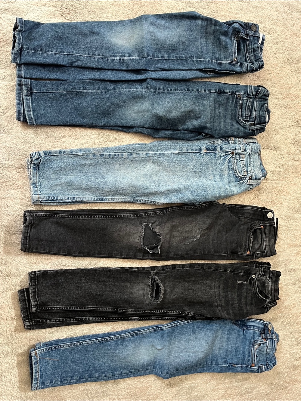 Zara Boys Mixed Blue and Black Skinny Jeans Pack